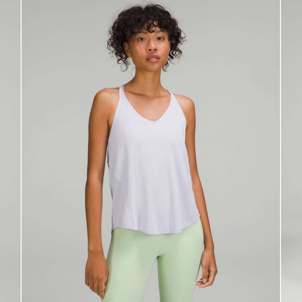Lululemon Modal-Silk Yoga Tank Top In Pastel Blue